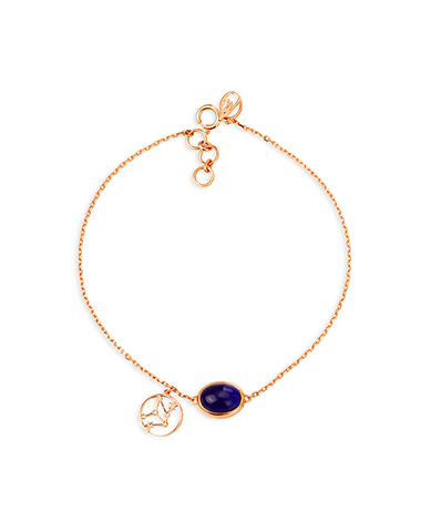 14KT Yellow Gold Multi Charm Evil Eye Bracelet